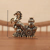 A solid copper figurine of a horse with ornate details, used for prosperity and positive energy.