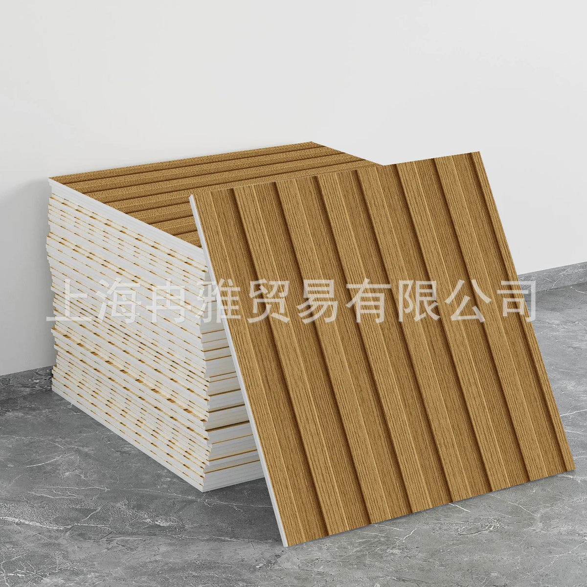A stack of marble peel-and-stick tile stickers with gold accents, showing a textured surface.