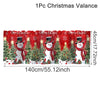 Festive Christmas valance featuring reindeer and snowmen designs with red and green accents