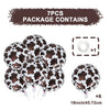 A package containing 7 pieces of brown and white patterned foil balloons, including an opening tool.