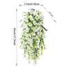 Artificial hanging silk morning glory flowers in white and green