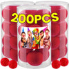 A package of 200 soft red foam balls shaped like clown noses for costumes and parties.
