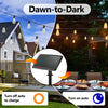 Solar powered outdoor string lights with turn off auto to charge and turn on auto features