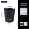 Schwarze 89-400ml PET-Einwegbecher mit weißem Deckel und Strohhalm in verschiedenen Ansichten.
