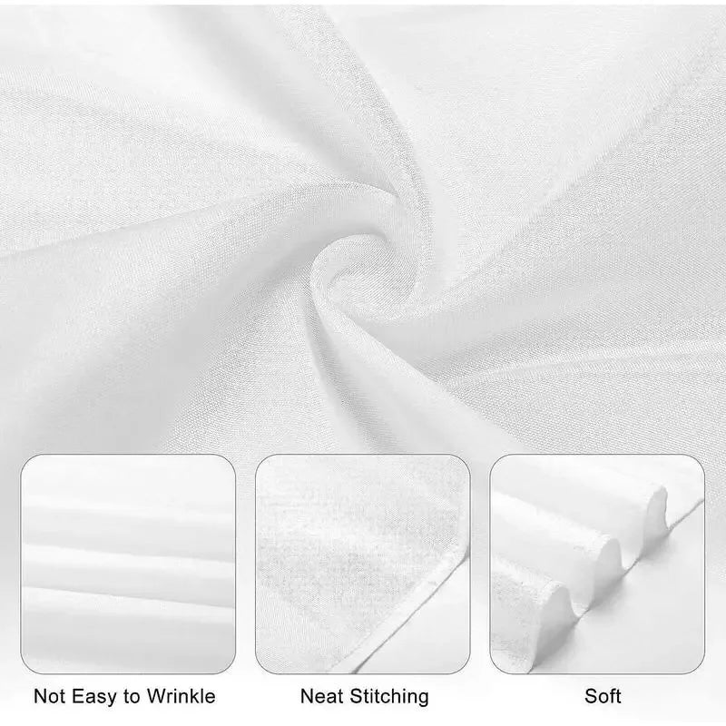 White fabric flags showing wrinkle resistance, neat stitching, and soft texture.