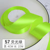 Un rouleau de ruban décoratif en satin vert lime vif avec une insert blanche sur un fond circulaire.