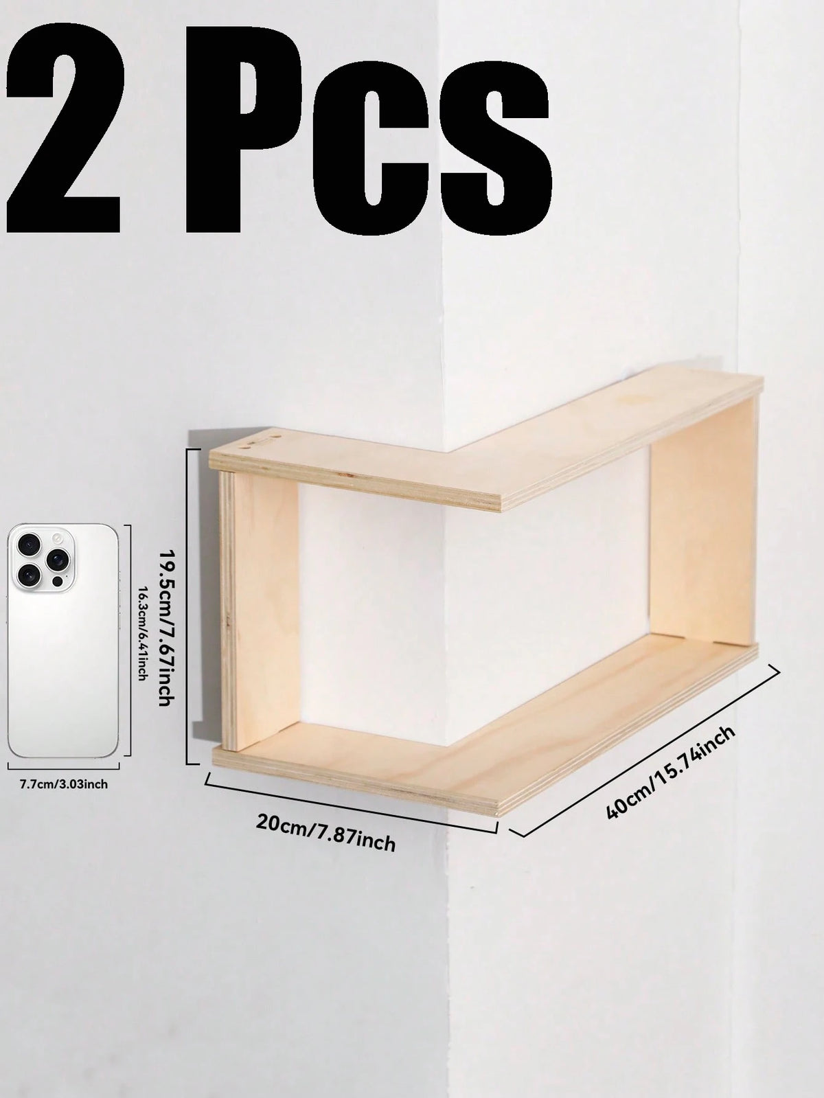 Corner Floating Wooden Wall Shelves for Home Decor