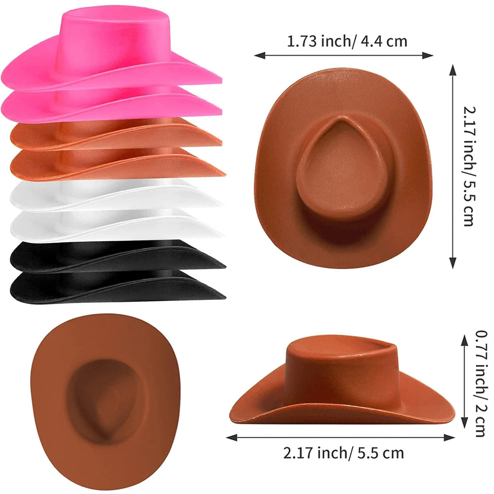 Un set de petits cadeaux pour une fête western cowgirl de différentes couleurs : rose, orange, blanc, noir et marron.