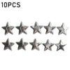 A set of ten vintage silver star magnets for photos and notes.