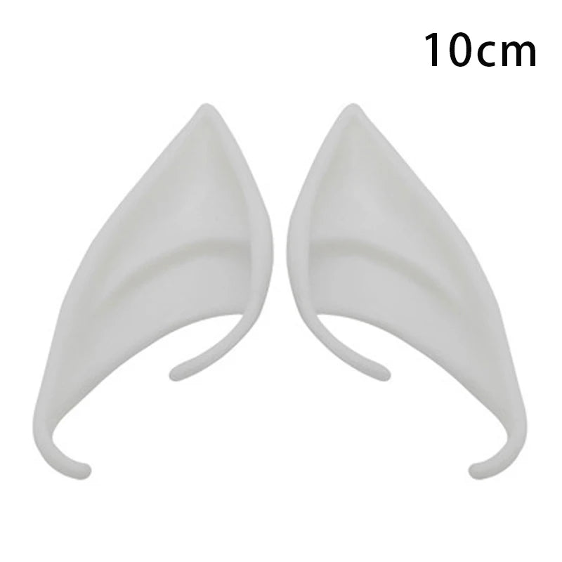 Pair of realistic white latex elf ears for cosplay and costume parties