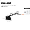 A set of two black heavy-duty floating shelf brackets shown with dimensions and thickness measurements.
