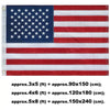 Durable embroidered American flag featuring red and white stripes and blue stars with brass grommets