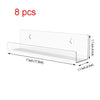 Eight clear acrylic floating record shelves with a 7-inch length and 1.7-inch depth.