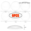 Six self-adhesive silicone door stopper bumpers with a size of 40x40x8mm.