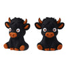 A pair of black silicone plant beads shaped like a calf or ox for jewelry making and DIY crafts.