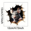 A realistic gray mouse head with large ears and whiskers is shown as a self-adhesive wall decal.