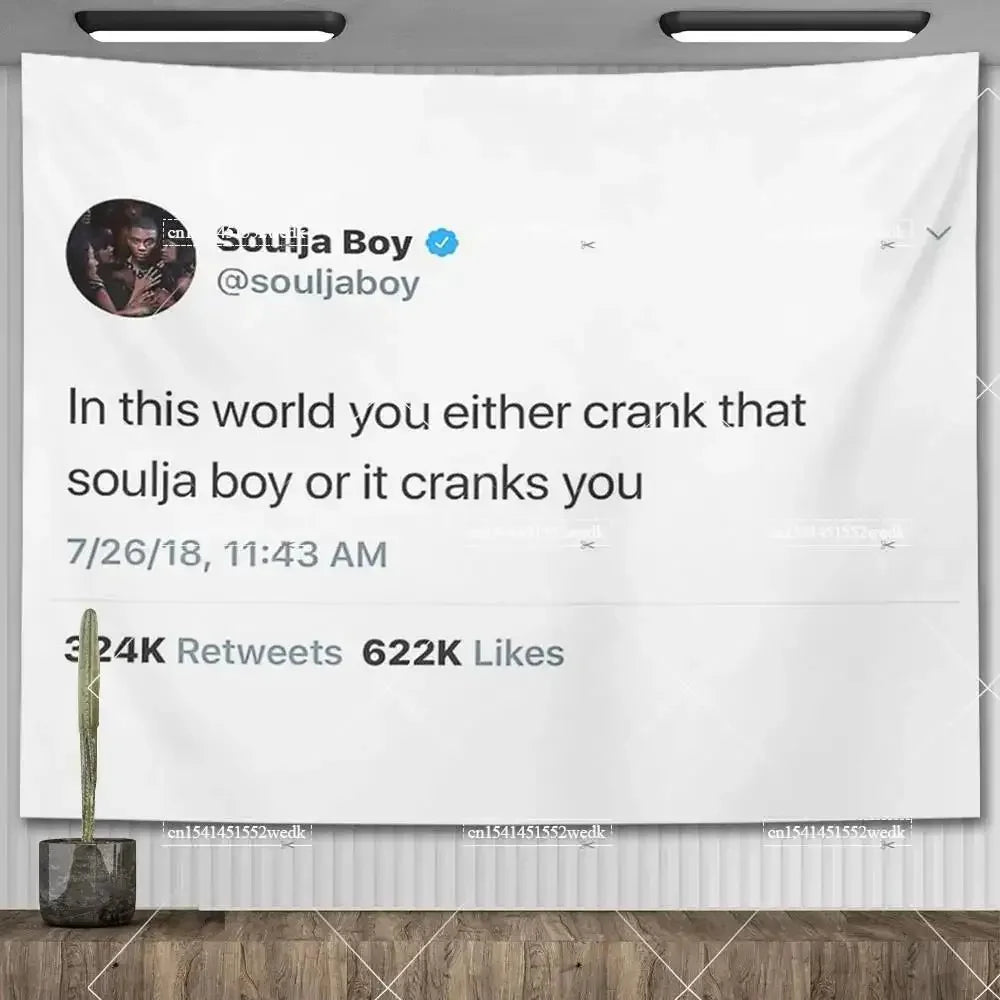 A white banner featuring text and statistics for Souija Boy with a photo of a person.