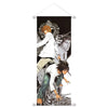 Anime artwork featuring characters from Death Note, including Light Yagami and L, displayed as a hanging scroll.