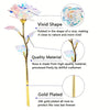 Iridescent gold-plated artificial rose with a vivid shape and high-quality material.