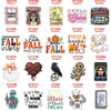 A collection of cartoon word resin flatback charms for craft projects featuring various phrases and designs.