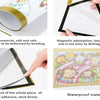 Various magnetic picture frames and a roll of PVC material demonstrating their features.