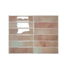 A rectangular panel of square self-adhesive tile stickers in various shades of pink and beige.