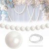 Elegant Pearl Bead Garland with Crystal Pendant for Wedding Backdrops