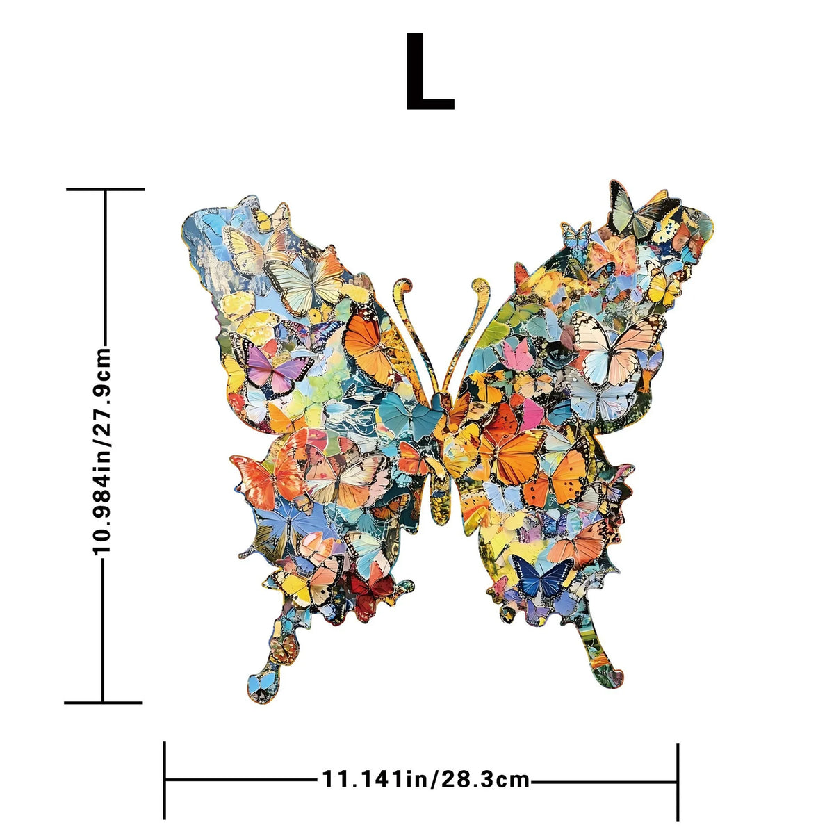 A colorful cat-shaped wooden jigsaw puzzle with an irregular design for relaxation and decor.