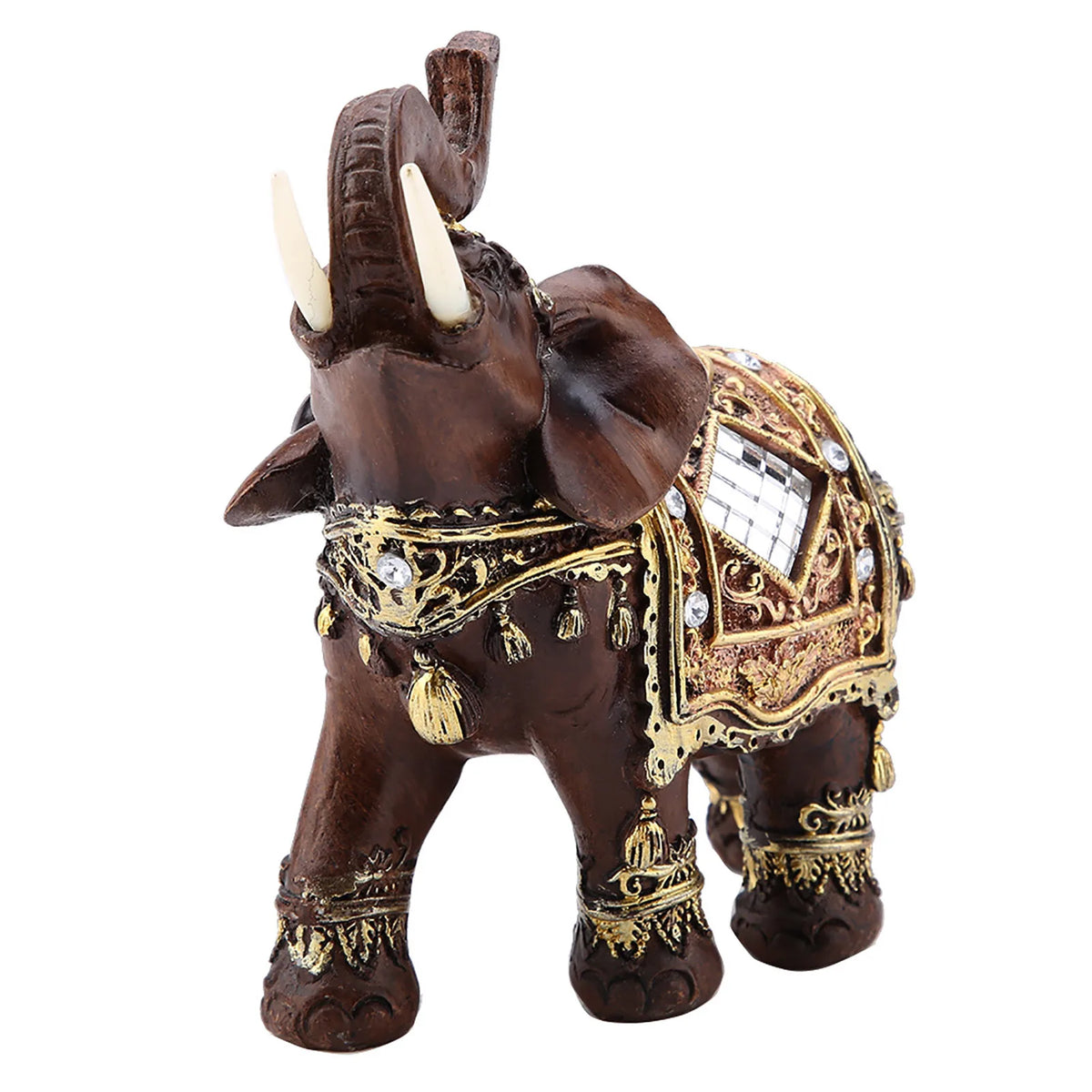 Dunkelbraunes traditionelles chinesisches Feng-Shui Elefanten-Statue für Wohlstand und Glück