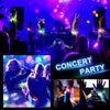 A crowd at a concert party with people raising their hands and wearing LED flash bracelets