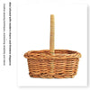 Handwoven imitation rattan storage basket with a handle, made of natural brown material.