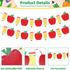 A 2 pack apple pencil garland banner featuring red apples and yellow pencils for a back to school theme