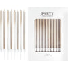 A set of 24 party candles in a metallic finish displayed on a white background.