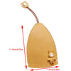 A tan cartoon PU leather key holder with a pull-out design and attached leather cord.