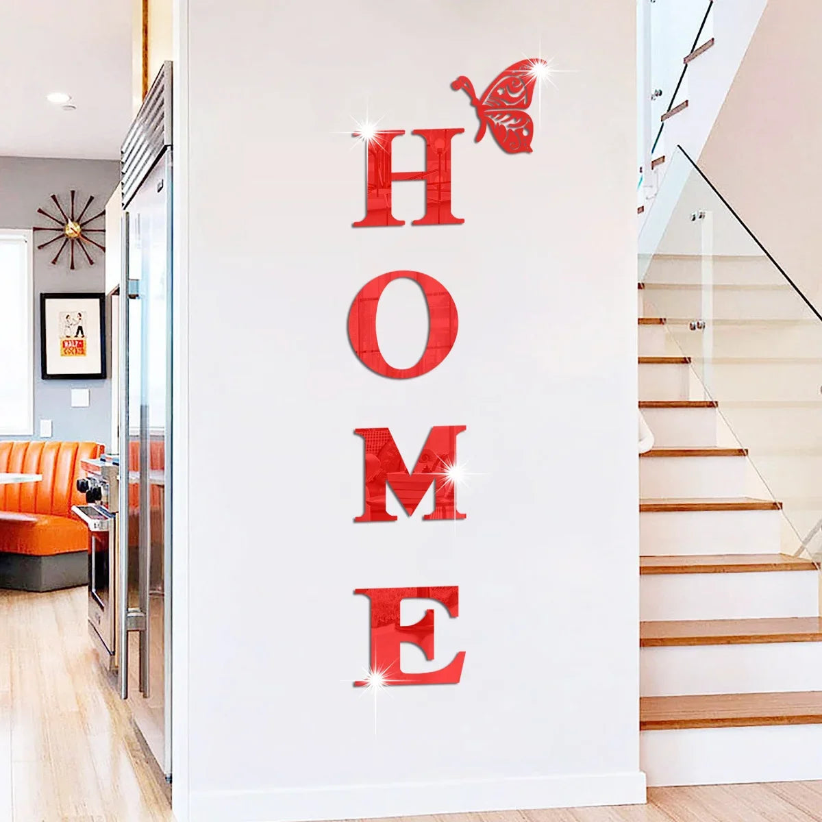 Acrylic Mirror Wall Stickers with Butterfly Design