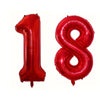 Large Red Number Foil Balloon for Birthday and Anniversary Decor