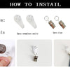Accessories for a wall hanging including clips and seamless nails shown with the finished product.