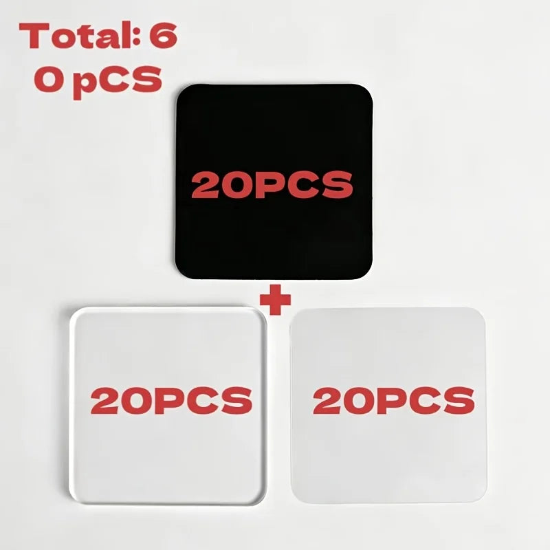 Six personalized fridge magnets, two sets of twenty pieces each, displayed on a white background.