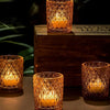 Golden Glass Tealight Candle Holder for Weddings & Home Decor