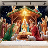 Starry Night Nativity Scene Backdrop for Christmas Celebrations