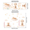 A set of cartoon bear, cloud, and star wall stickers for kids room decor.