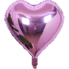 A pink heart-shaped foil balloon filled with air, featuring a star design.