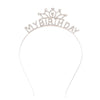 A delicate diamond birthday tiara crown headband for women and girls.