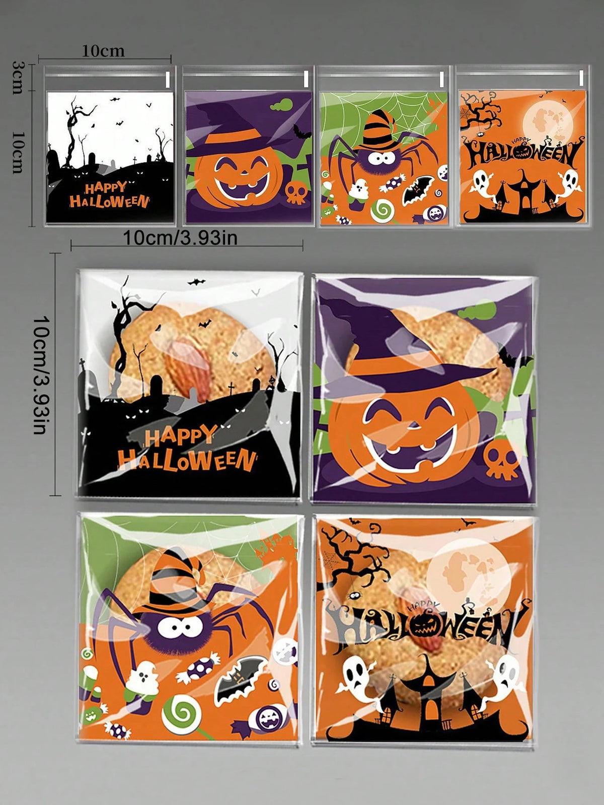 Halloween Candy Treat Bags with Food-Safe Adhesive Seal