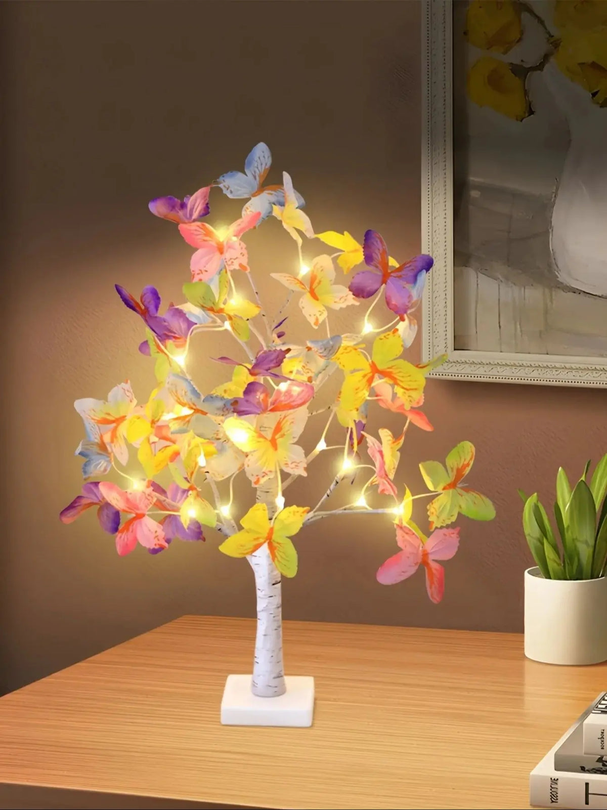 Butterfly Flower Tree Lamp with Warm Glow