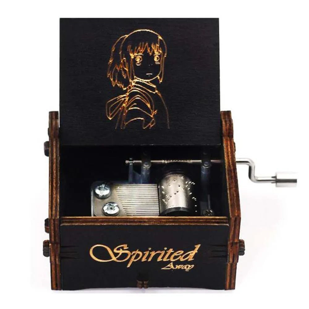 Hand-Cranked Wooden Music Box – Spirited Away Theme