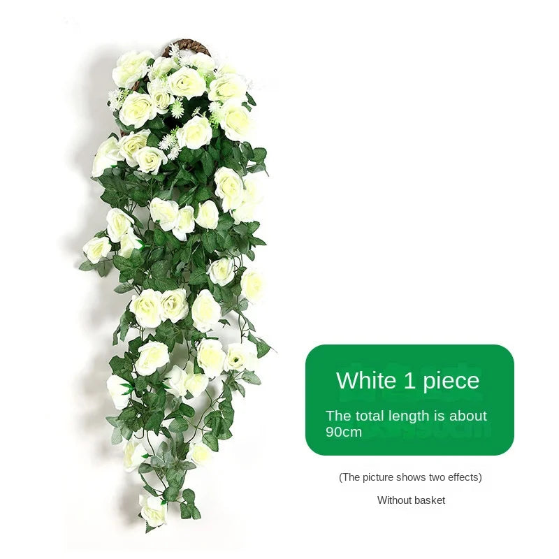 Silk Rose Hanging Vine - Faux Flower Garland for Home Décor