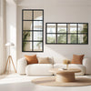 Modern Window Pane Wall Mirror with Metal Frame