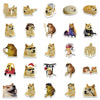 A collection of funny cartoon dog meme decals featuring various breeds and expressions.