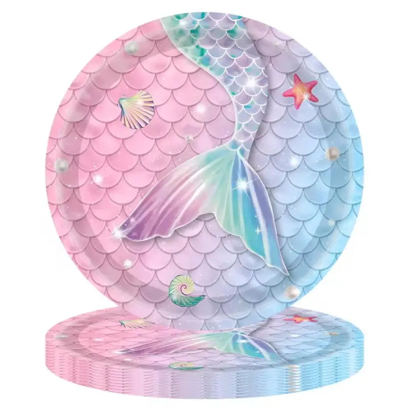 Purple Mermaid Birthday Party Supplies Kit for Girls
